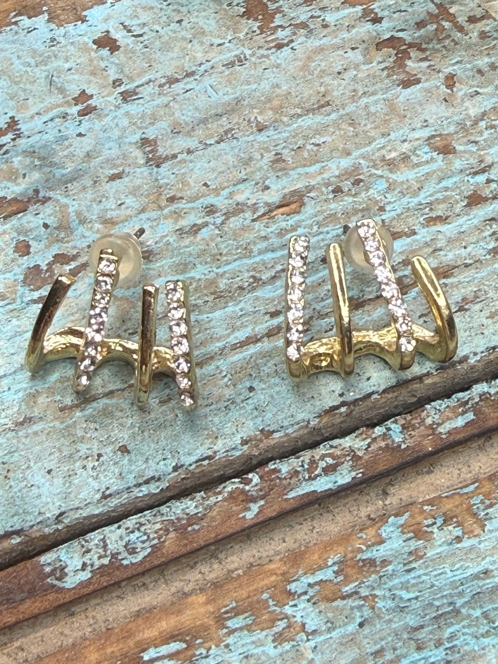 Gold Claw cuff earrings illusion earrings